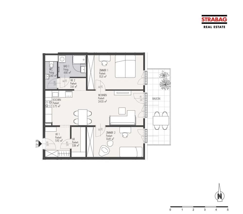 3-Zimmer-Wohnung kaufen in Wien – 74,79 m², € 537.000 – Bild 2 von 2