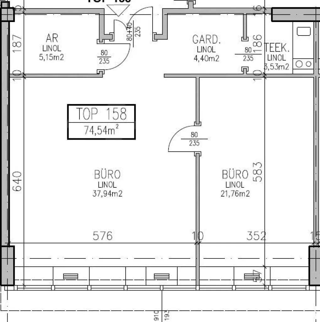 2-Zimmer-Gewerbeimmobilie mieten in Mödling – 75 m², € 972 – Bild 6 von 6