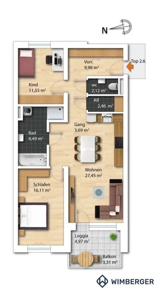 3-Zimmer-Wohnung kaufen in Freistadt – 82 m², € 344.800 – Bild 21 von 21