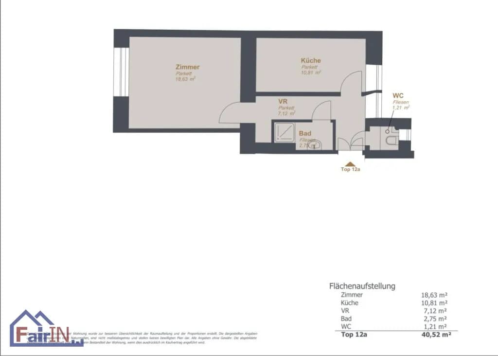 2-Zimmer-Wohnung kaufen in Wien – 40,52 m², € 198.000 – Bild 11 von 11
