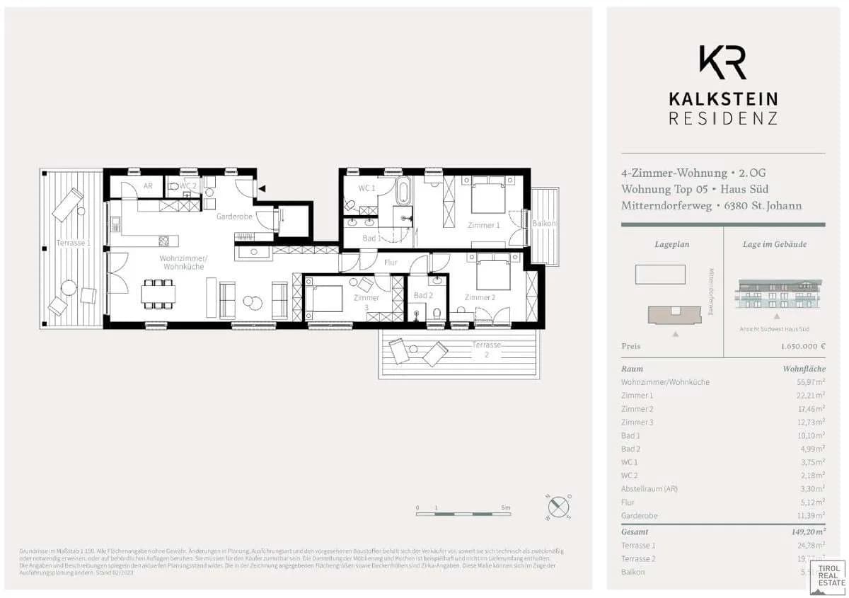 4-Zimmer-Wohnung kaufen in Kitzbühel – 149,2 m², € 1.017.000 – Bild 25 von 26
