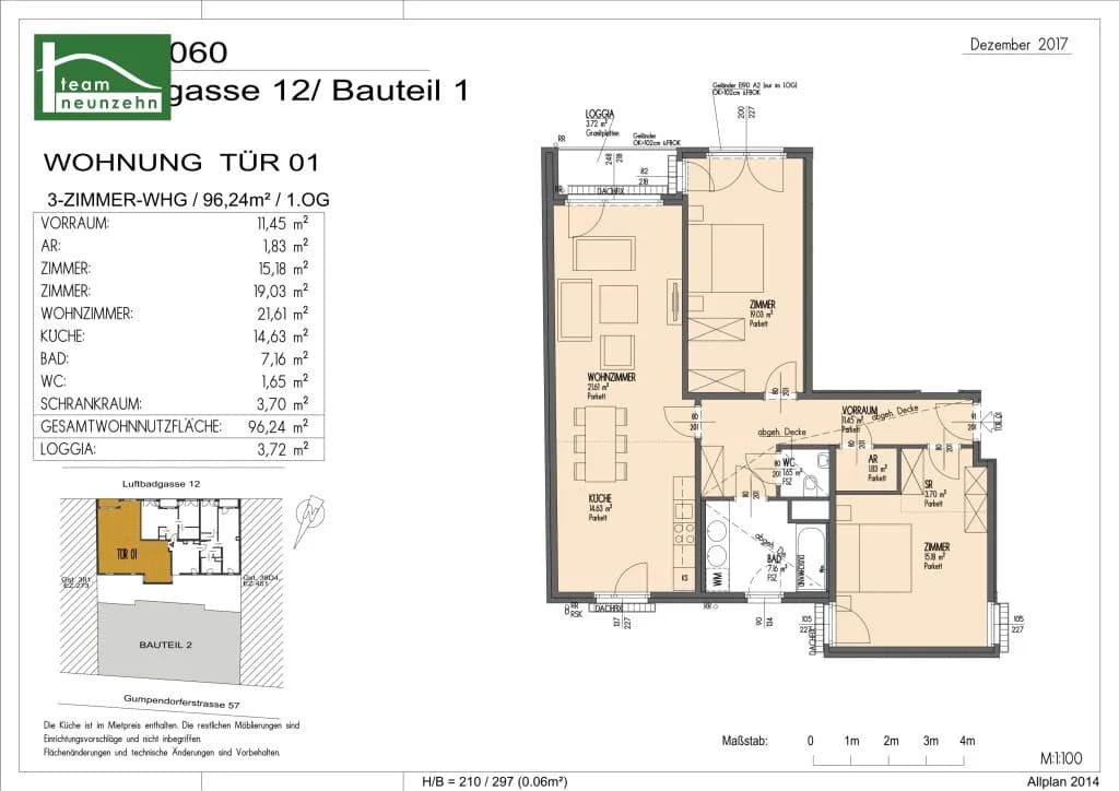 3-Zimmer-Wohnung mieten in Wien – 99,96 m², € 2.395 – Bild 12 von 12