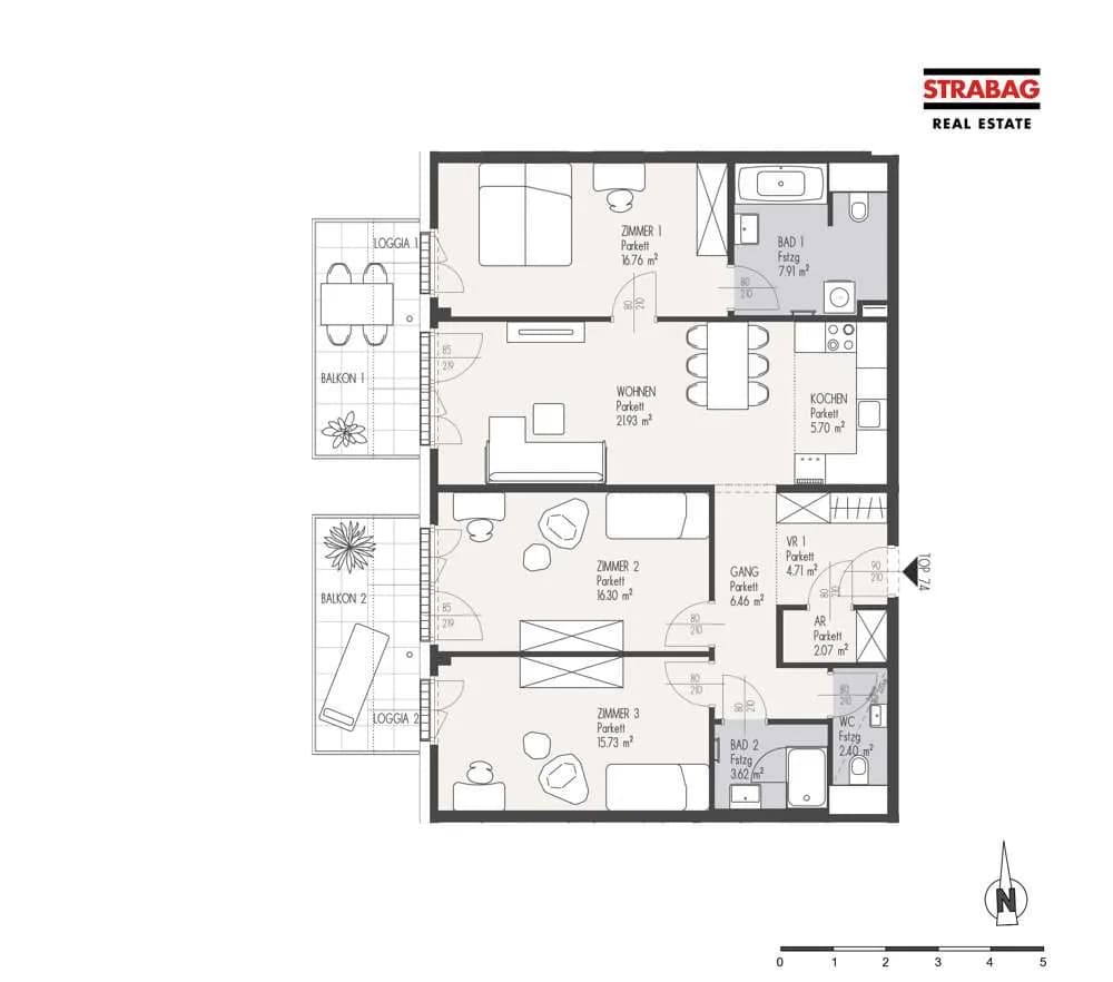 4-Zimmer-Wohnung kaufen in Wien – 103,59 m², € 624.000 – Bild 2 von 2