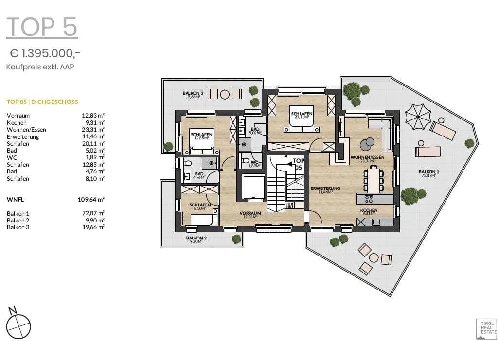4-Zimmer-Wohnung kaufen in Kitzbühel – 109,64 m², € 1.057.000 – Bild 27 von 27