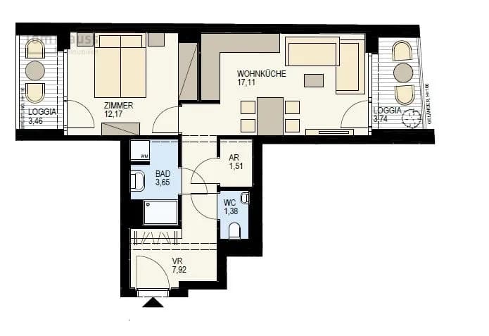 2-Zimmer-Wohnung kaufen in Wien – 50,94 m², € 484.000 – Bild 12 von 13