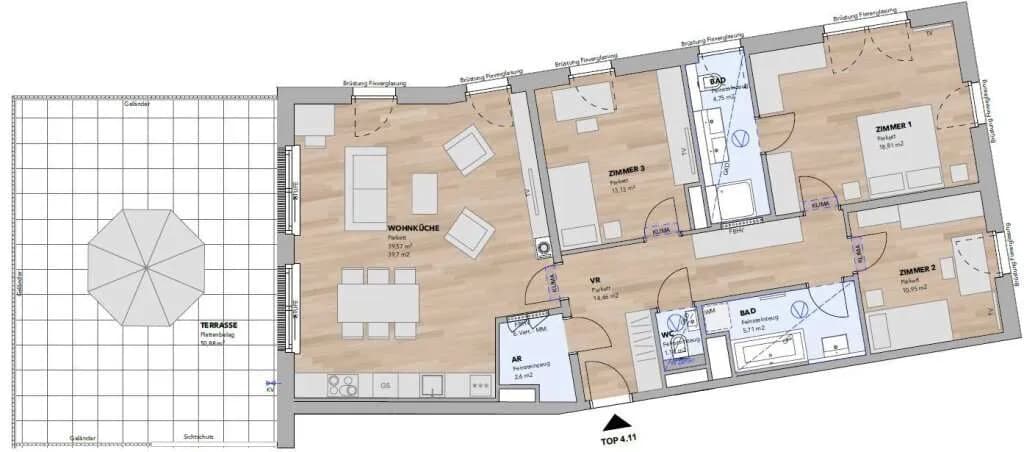 4-Zimmer-Wohnung kaufen in Sankt Pölten Land – 111,3 m², € 880.700 – Bild 3 von 16