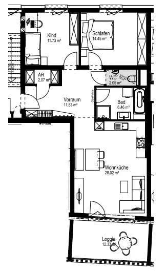3-Zimmer-Wohnung kaufen in Wels – 78,68 m², € 345.700 – Bild 2 von 5