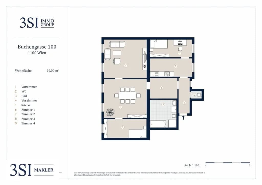 4-Zimmer-Wohnung kaufen in Wien – 100 m², € 339.000 – Bild 8 von 8