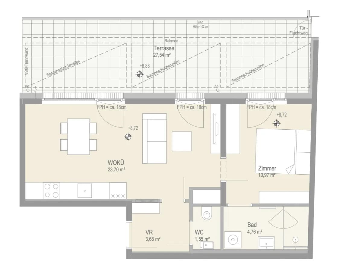 2-Zimmer-Wohnung kaufen in Wien – 44,66 m², € 418.000 – Bild 13 von 13