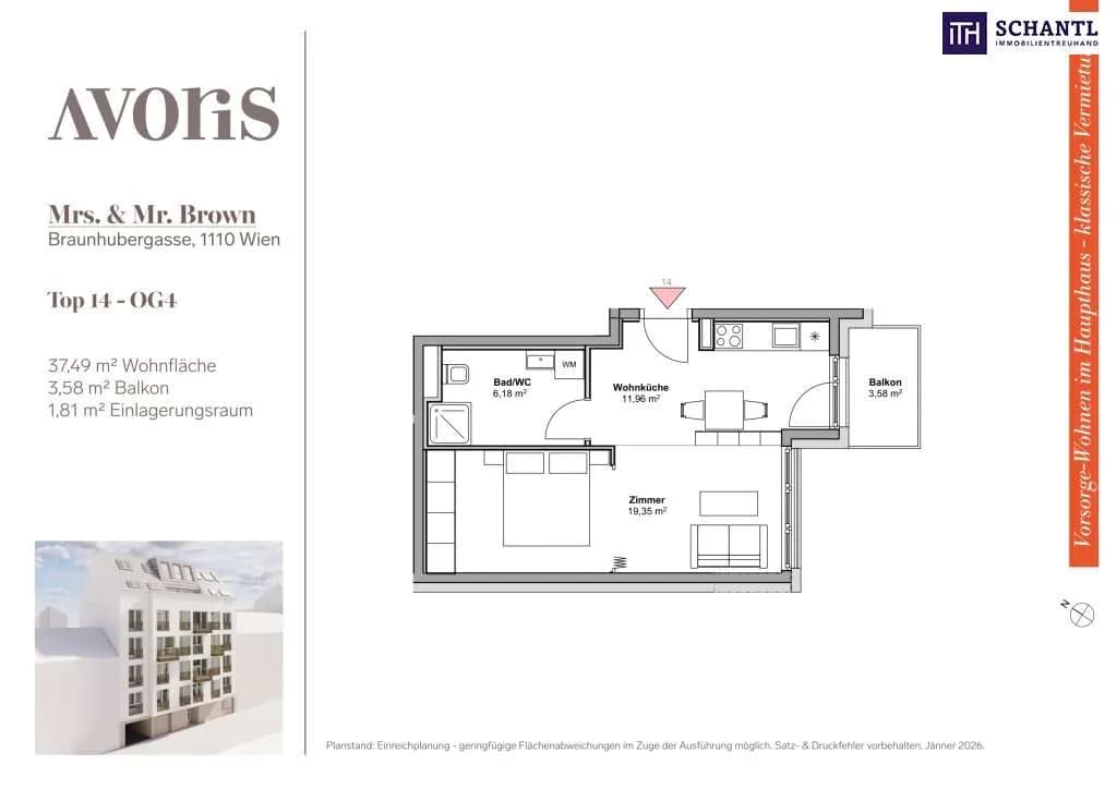2-Zimmer-Wohnung kaufen in Wien – 37,49 m², € 219.000 – Bild 14 von 15