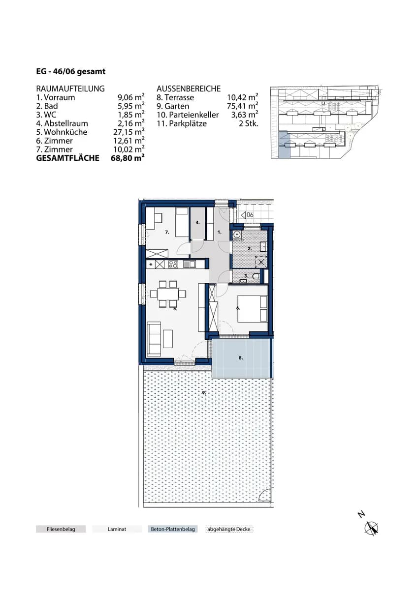 3-Zimmer-Wohnung mieten in Melk – 68,56 m², € 793 – Bild 2 von 2