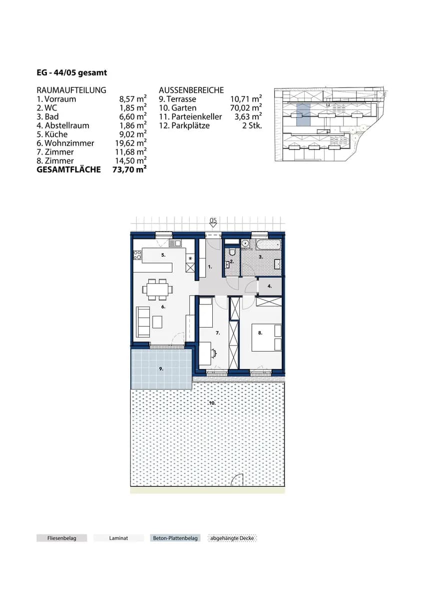 3-Zimmer-Wohnung mieten in Melk – 73,7 m², € 872 – Bild 2 von 2