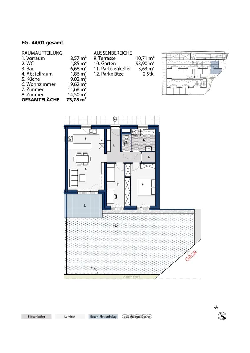 3-Zimmer-Wohnung mieten in Melk – 73,53 m², € 885 – Bild 2 von 2