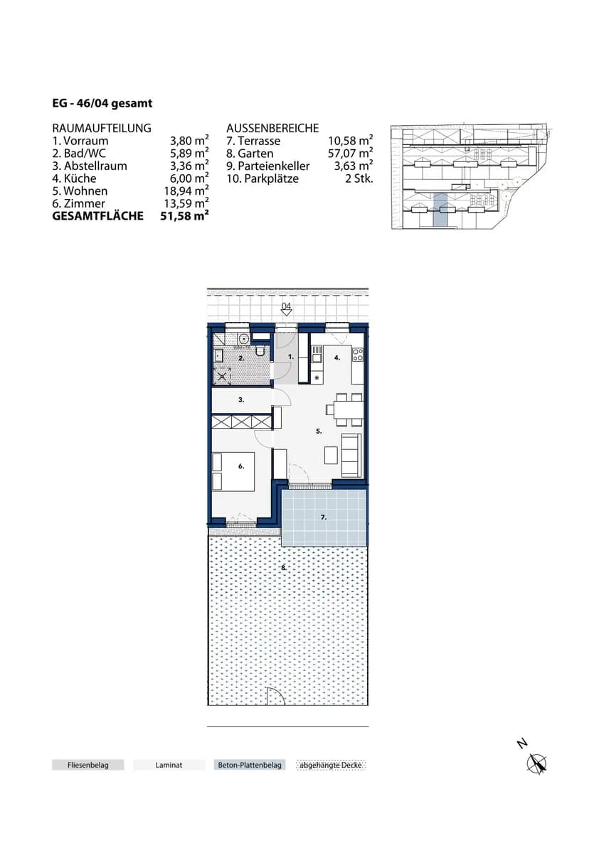 2-Zimmer-Wohnung mieten in Melk – 51,58 m², € 547 – Bild 2 von 2