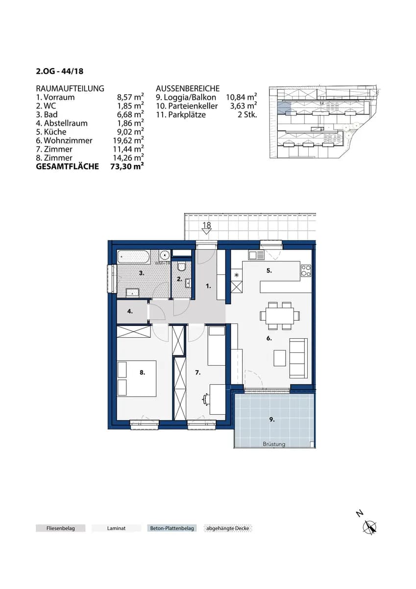3-Zimmer-Wohnung mieten in Melk – 73,3 m², € 941 – Bild 2 von 2