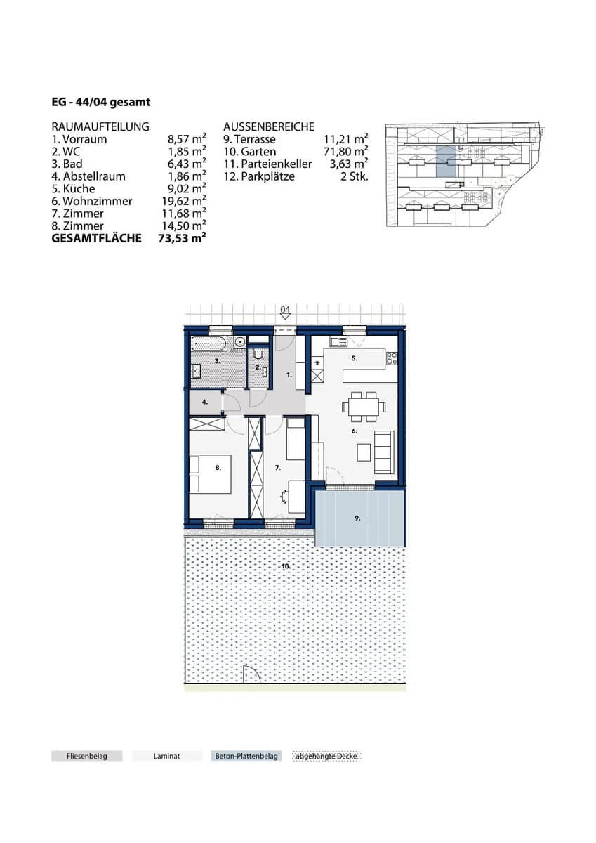 3-Zimmer-Wohnung mieten in Melk – 73,53 m², € 873 – Bild 2 von 2