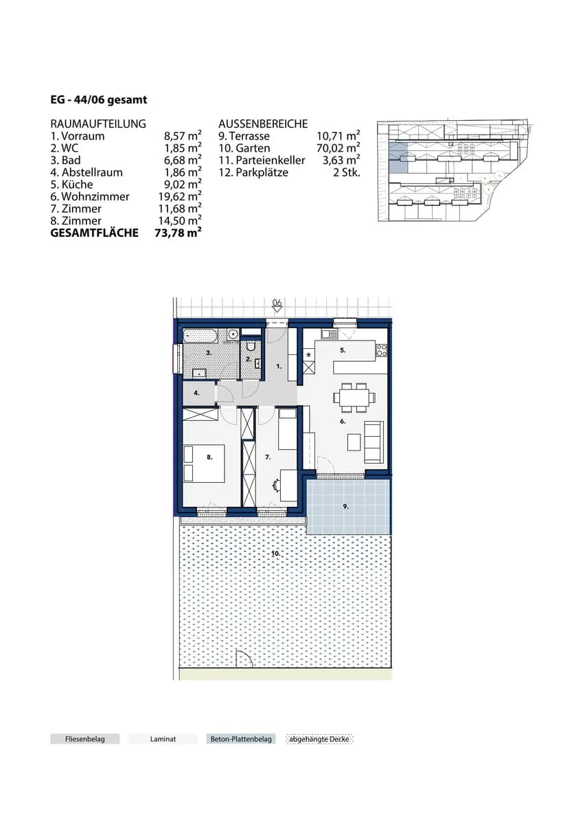 3-Zimmer-Wohnung mieten in Melk – 73,78 m², € 872 – Bild 2 von 2