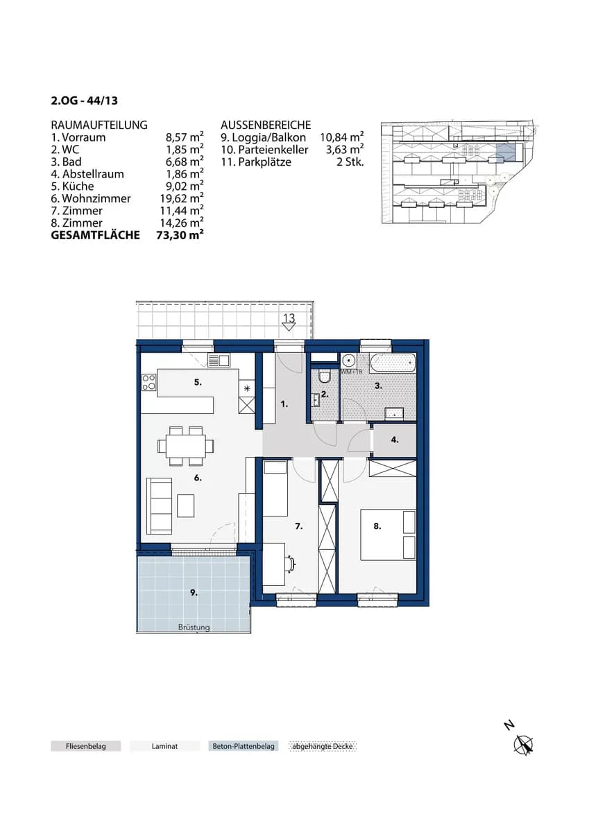 3-Zimmer-Wohnung mieten in Melk – 73,3 m², € 941 – Bild 2 von 2