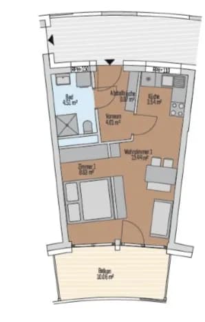 2-Zimmer-Wohnung mieten in Graz – 36 m², € 618 – Bild 18 von 18