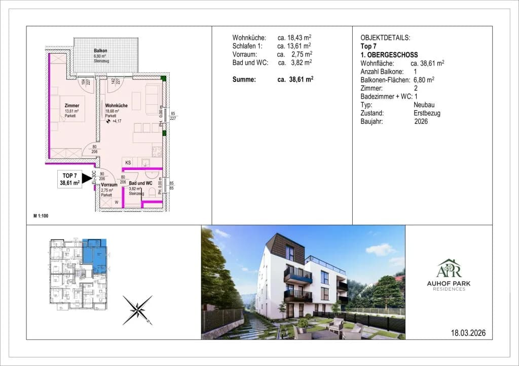 2-Zimmer-Wohnung kaufen in Wien – 38,61 m², € 348.650 – Bild 18 von 18