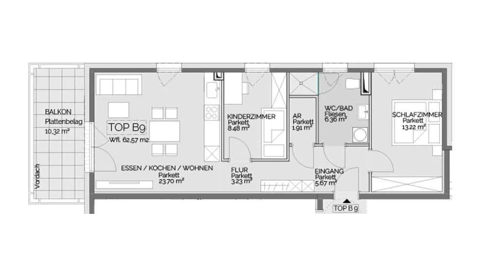 3-Zimmer-Wohnung kaufen in Liezen – 62,57 m², € 254.000 – Bild 7 von 13