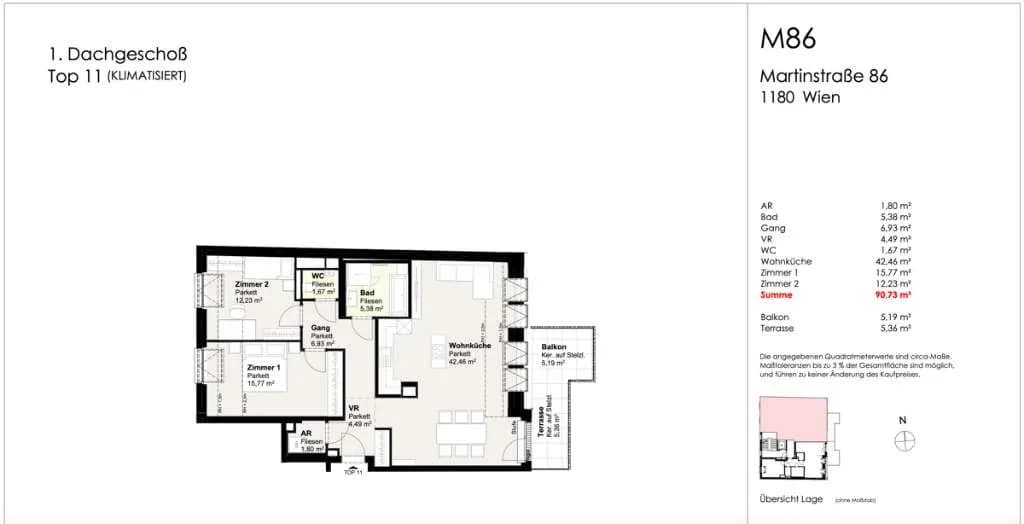 3-Zimmer-Wohnung kaufen in Wien – 90,73 m², € 1.099.000 – Bild 8 von 8