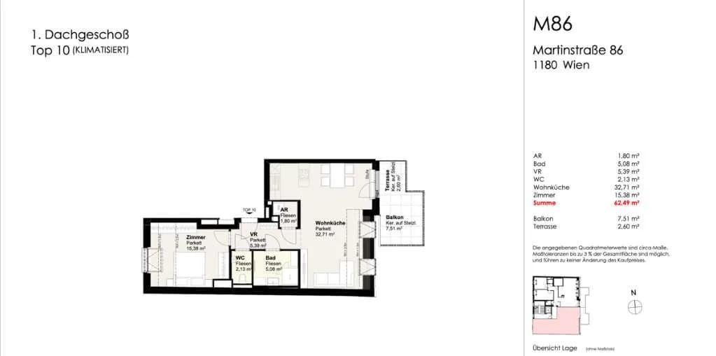 2-Zimmer-Wohnung kaufen in Wien – 62,49 m², € 799.000 – Bild 8 von 8