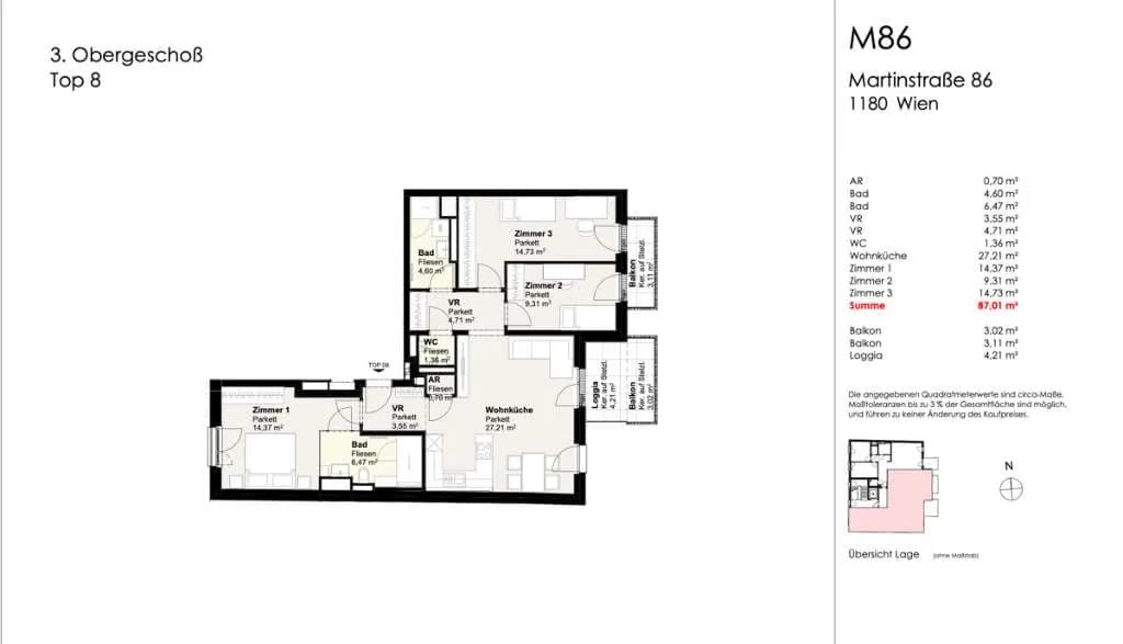 4-Zimmer-Wohnung kaufen in Wien – 87,01 m², € 899.000 – Bild 8 von 8