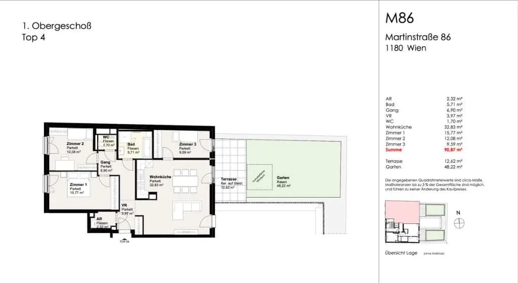 4-Zimmer-Wohnung kaufen in Wien – 90,87 m², € 999.999 – Bild 8 von 8