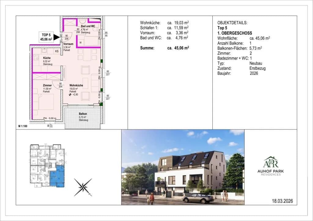 2-Zimmer-Wohnung kaufen in Wien – 45,06 m², € 398.050 – Bild 18 von 18