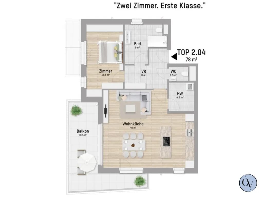 2-Zimmer-Wohnung kaufen in Wien – 78,32 m², € 999.900 – Bild 5 von 5