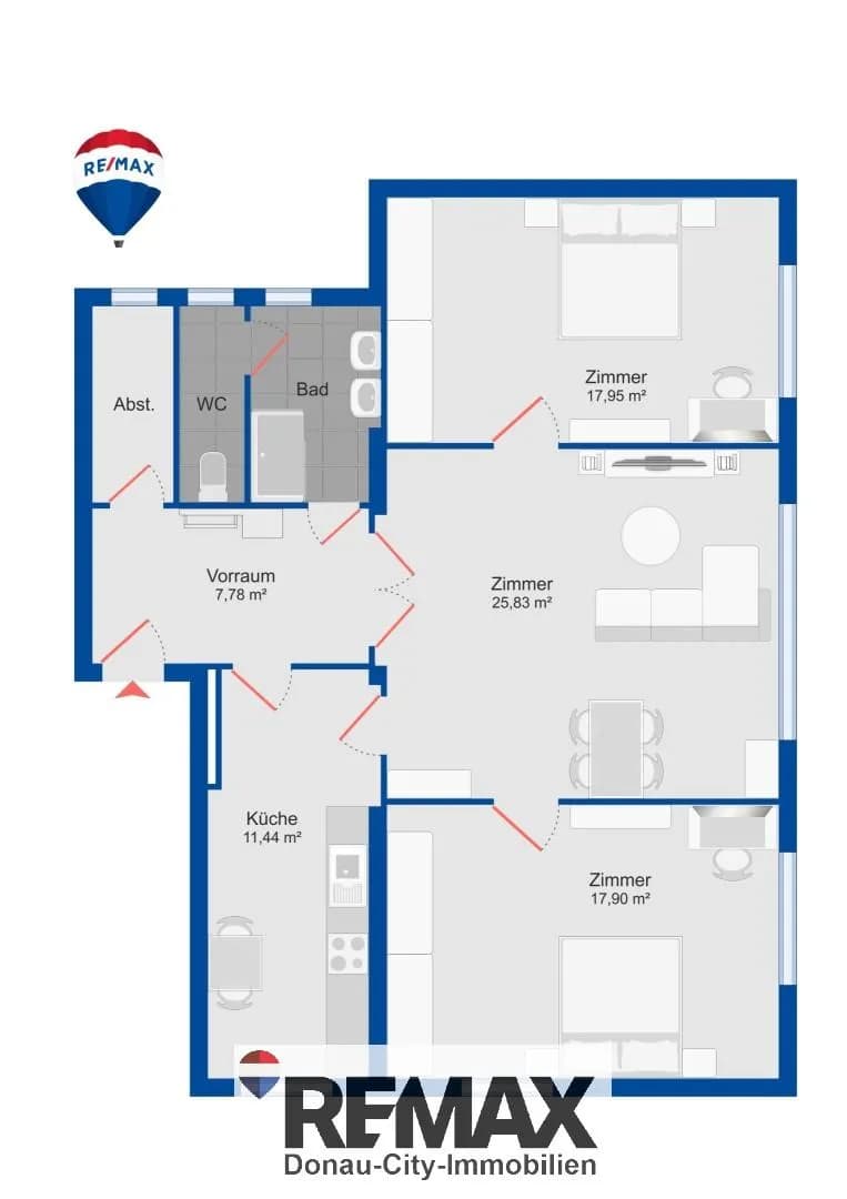 3-Zimmer-Wohnung mieten in Wien – 88 m², € 2.025 – Bild 11 von 12