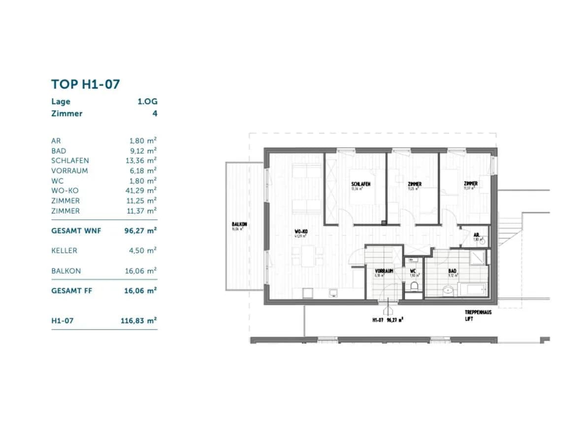 4-Zimmer-Wohnung kaufen in Graz – 96,43 m², € 416.520 – Bild 4 von 12