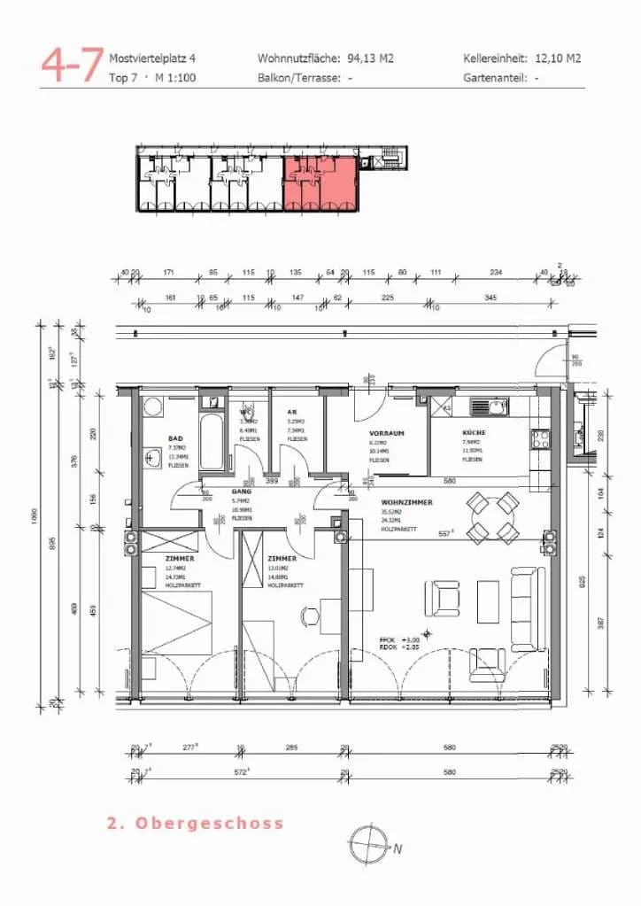 3-Zimmer-Wohnung mieten in Amstetten – 93,51 m², € 911 – Bild 12 von 12