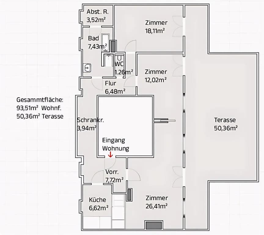 3-Zimmer-Wohnung mieten in Wien – 93 m², € 1.998 – Bild 10 von 11