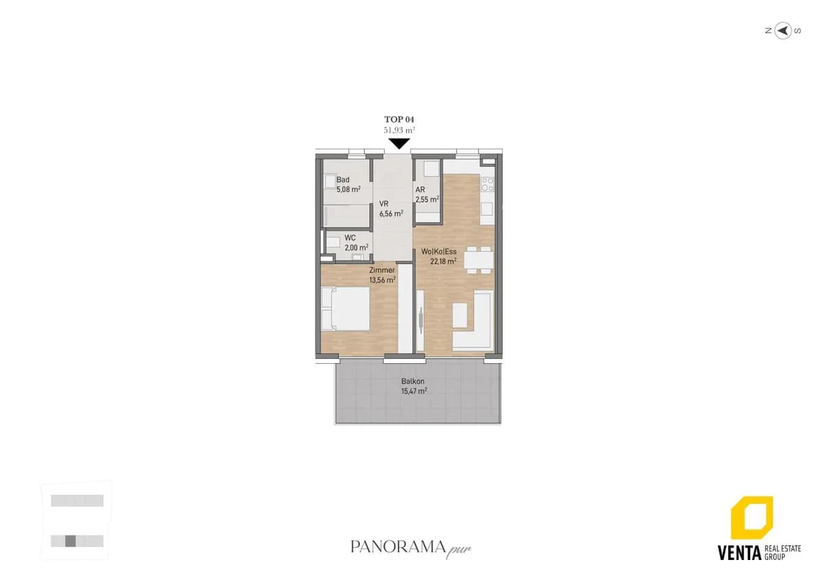 2-Zimmer-Wohnung kaufen in Graz – 51,93 m², € 326.525 – Bild 2 von 5