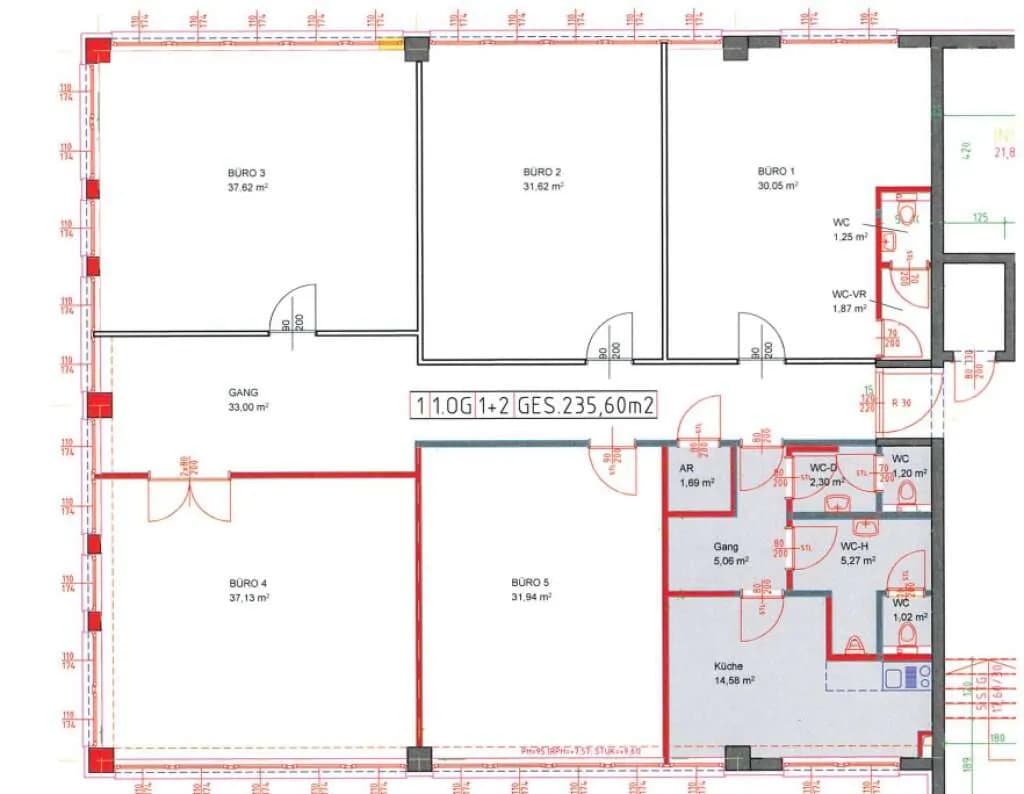 1-Zimmer-Gewerbeimmobilie mieten in Baden – 51 m², € 667 – Bild 6 von 6