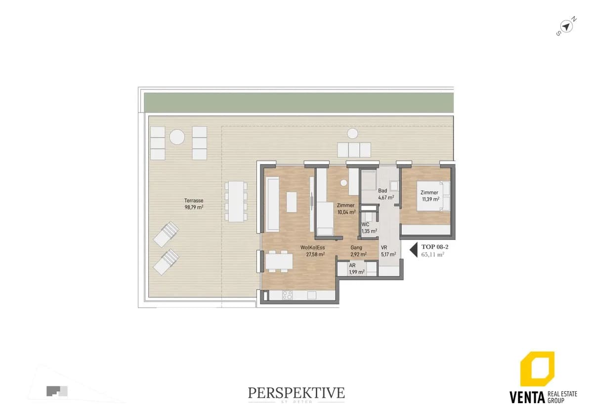 3-Zimmer-Wohnung kaufen in Graz – 65,11 m², € 516.715 – Bild 2 von 7