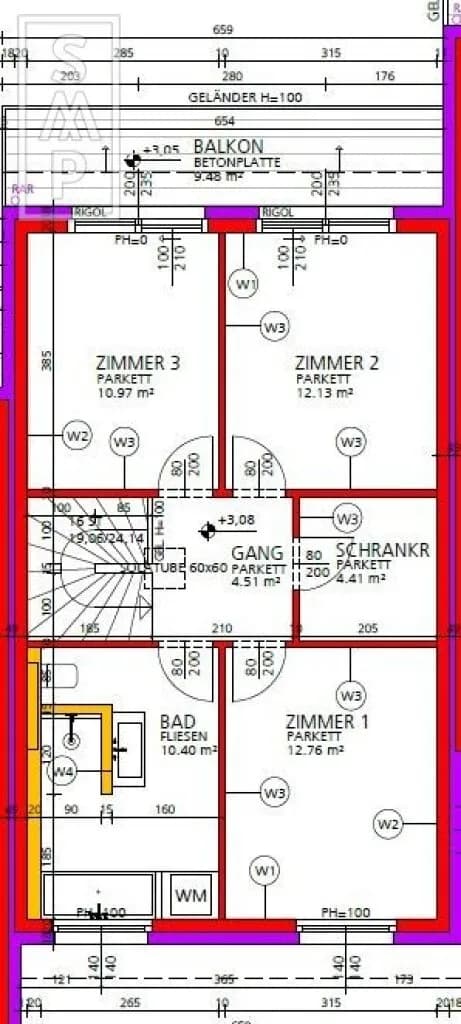 4-Zimmer-Haus kaufen in Baden – 108,07 m², € 429.000 – Bild 9 von 9
