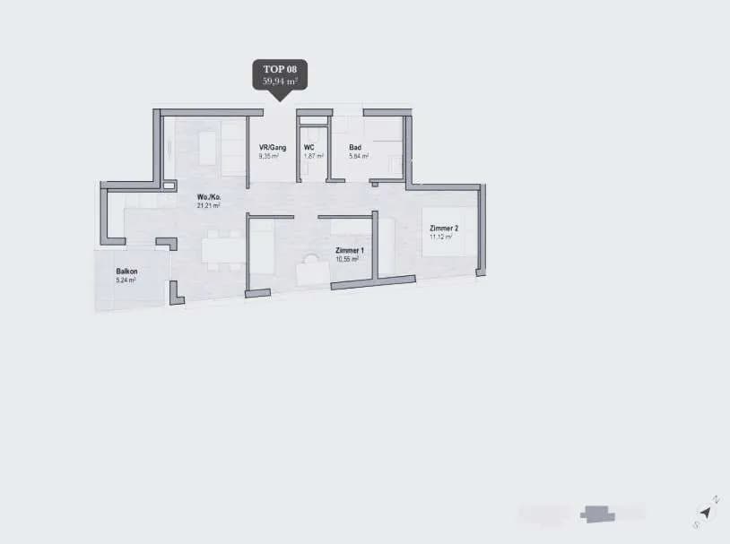 3-Zimmer-Wohnung kaufen in Graz – 59,94 m², € 375.880