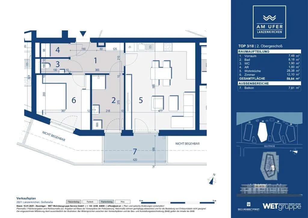 2-Zimmer-Wohnung kaufen in Wiener Neustadt Land – 59,84 m², € 300.100 – Bild 7 von 7