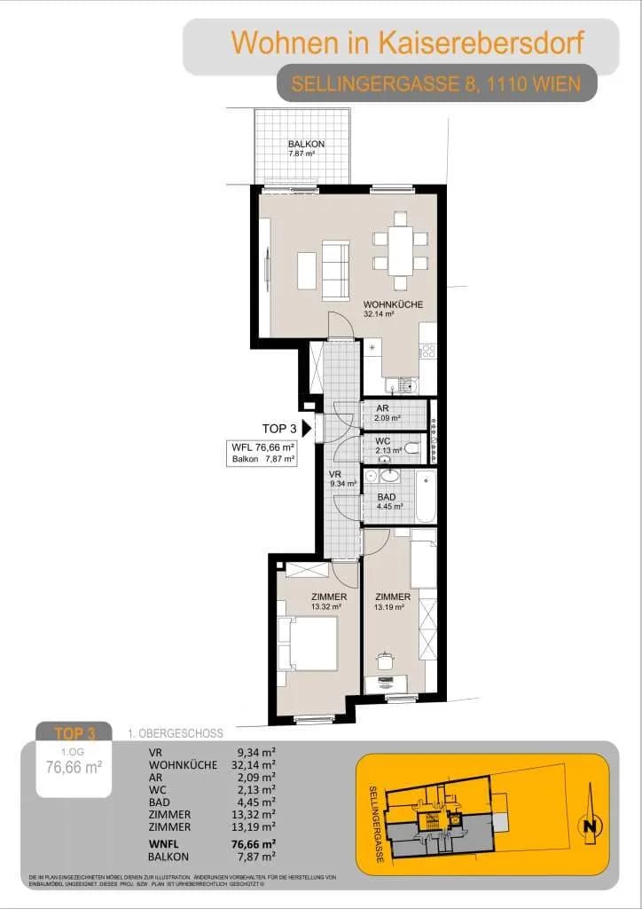 3-Zimmer-Wohnung kaufen in Wien – 79 m², € 365.000 – Bild 14 von 14