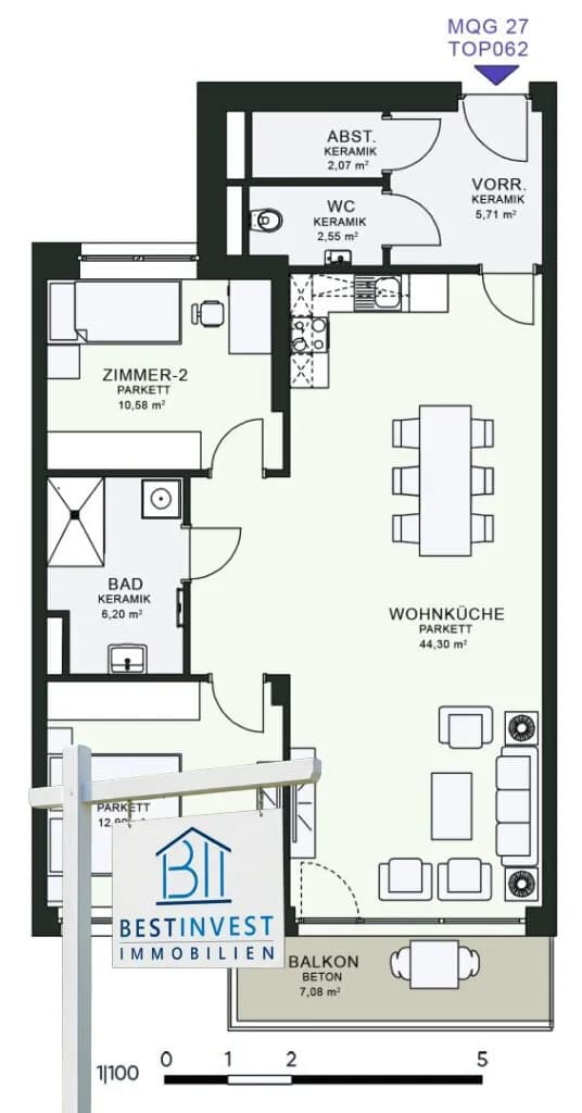 3-Zimmer-Wohnung mieten in Graz – 84,83 m², € 1.341 – Bild 7 von 7