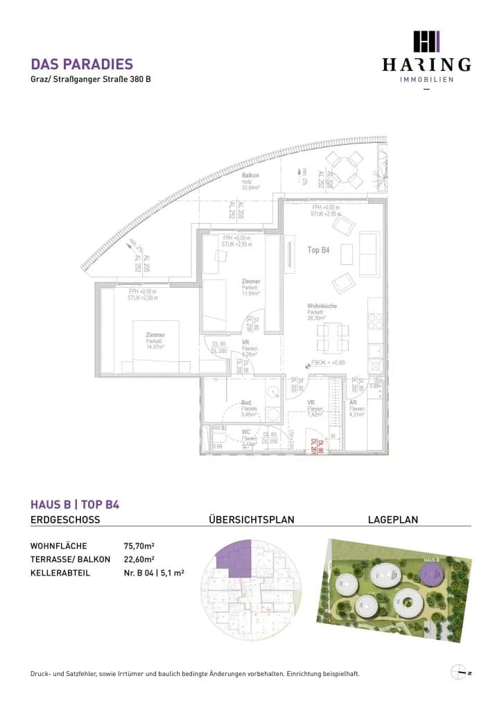 3-Zimmer-Wohnung mieten in Graz – 75,7 m², € 1.064 – Bild 4 von 4