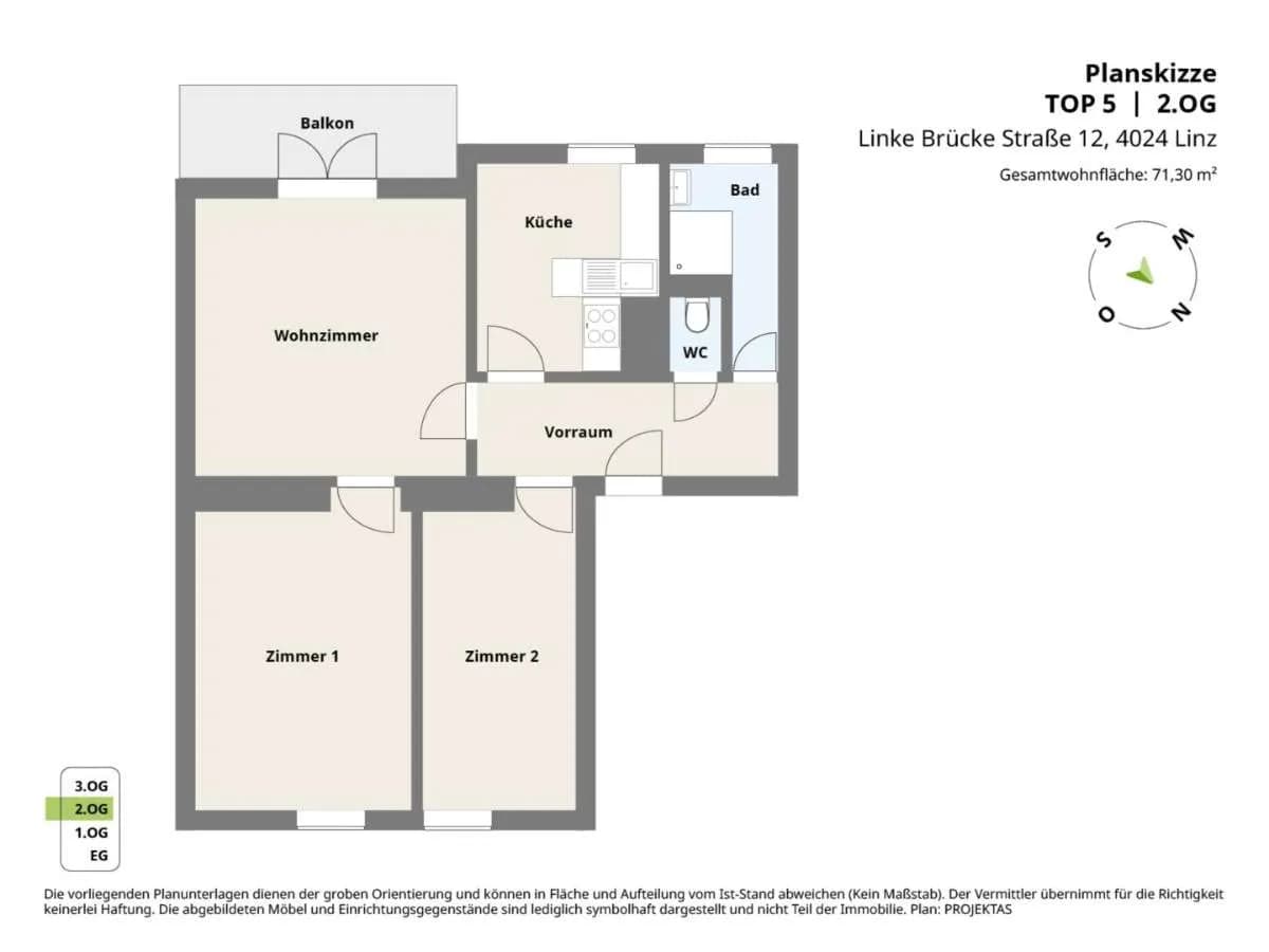 3-Zimmer-Wohnung kaufen in Linz – 71,32 m², € 289.000 – Bild 12 von 12