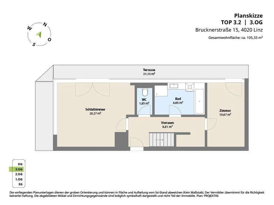 3-Zimmer-Wohnung kaufen in Linz – 105,33 m², € 548.000 – Bild 20 von 21