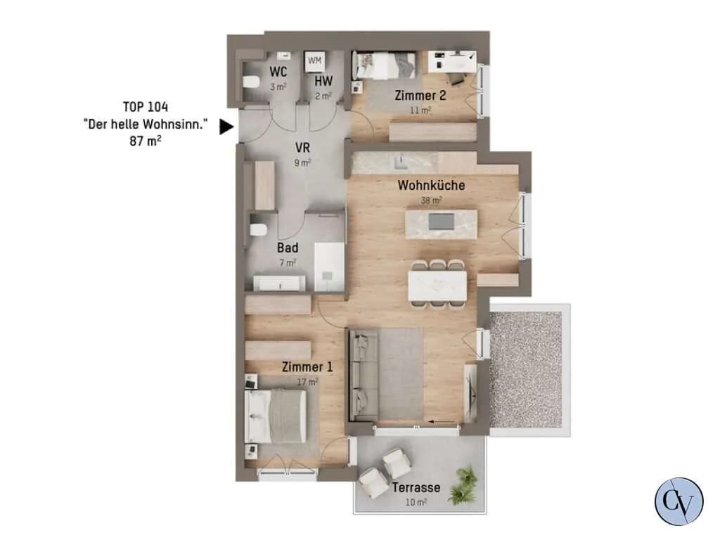 3-Zimmer-Wohnung kaufen in Wien – 86,51 m², € 729.900 – Bild 2 von 2