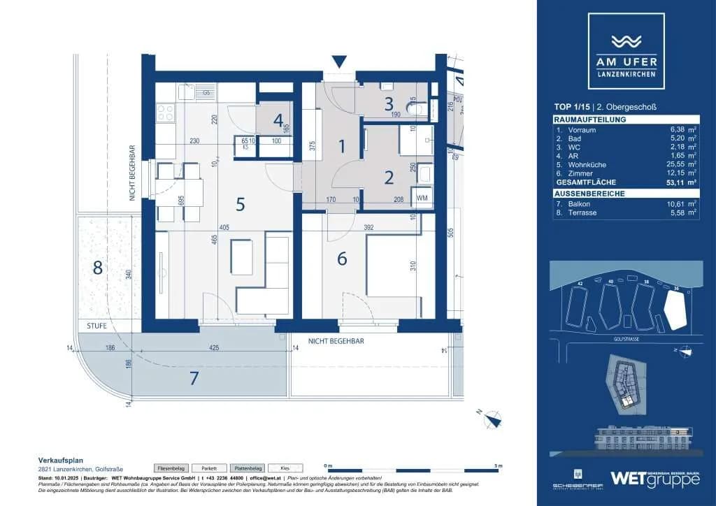 2-Zimmer-Wohnung kaufen in Wiener Neustadt Land – 53,11 m², € 266.800 – Bild 7 von 7
