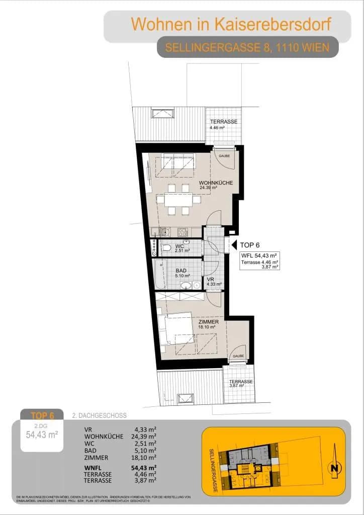 2-Zimmer-Wohnung kaufen in Wien – 54 m², € 278.000 – Bild 13 von 13