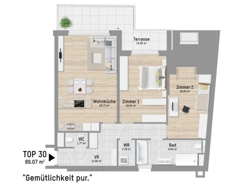 3-Zimmer-Wohnung kaufen in Wien – 89,07 m², € 649.900 – Bild 9 von 9